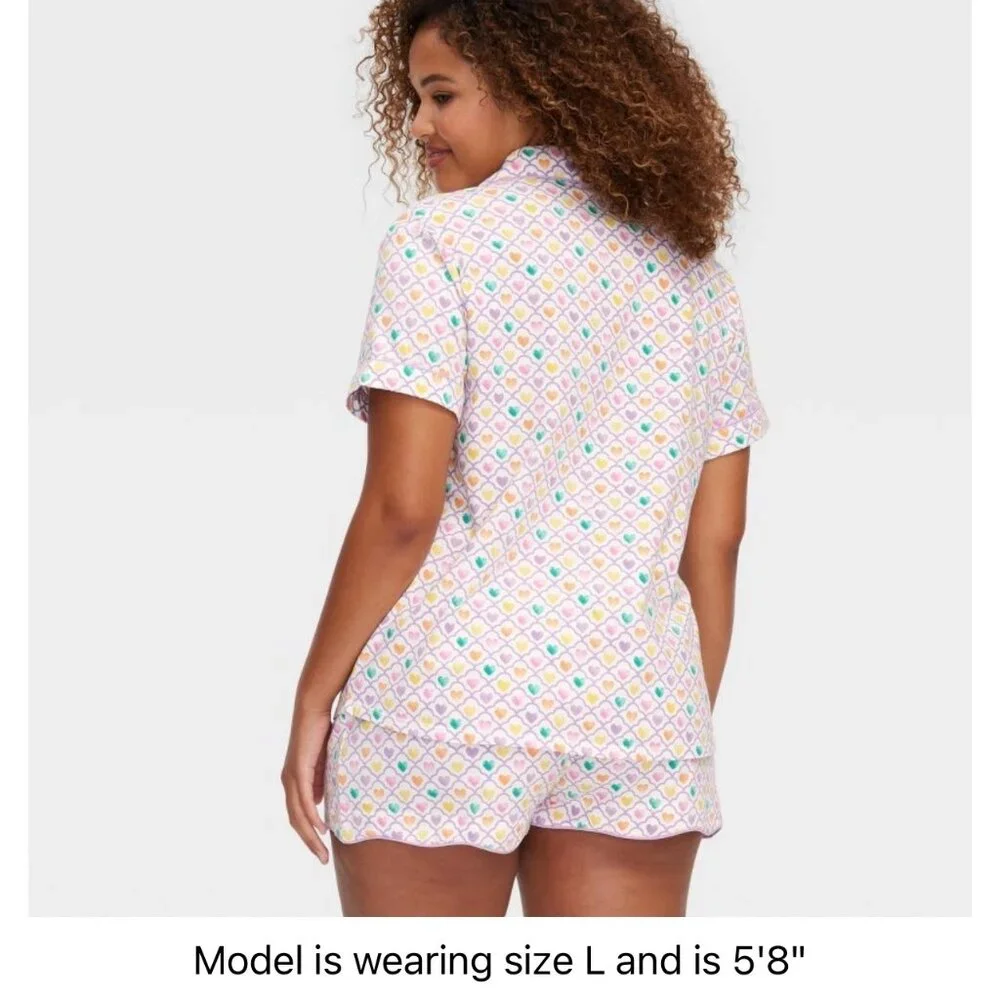 Roller Rabbit X Target Geo Hearts Short Sleeve Short Pajama Set NWT - Picture 2 of 3
